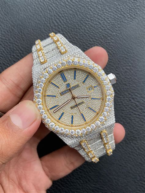 fake diamond watches iced|biggest iced out watch.